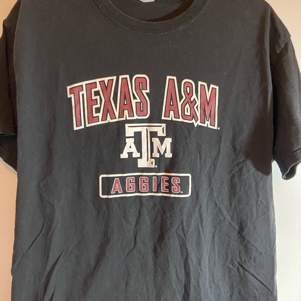 3 A&M Aggie T-Shirts, black, maroon, white